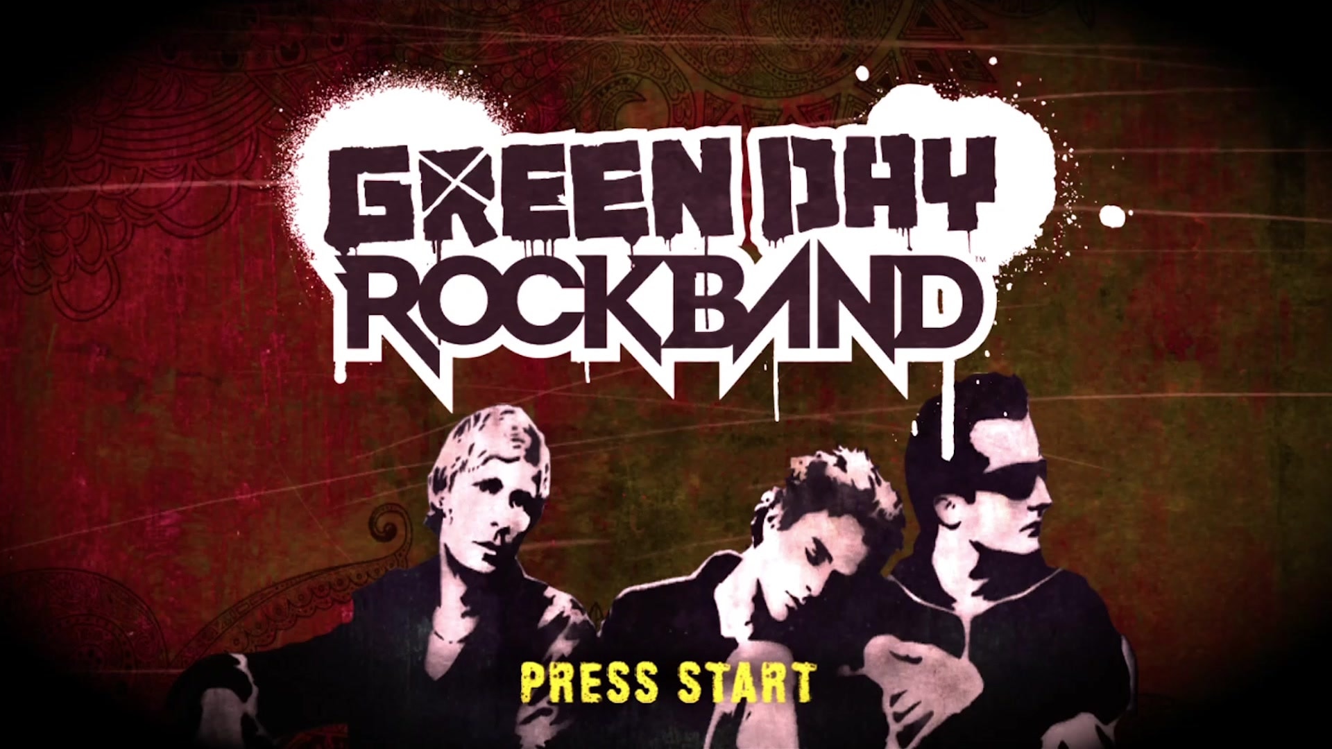 Rock Band title screen for Xbox 360